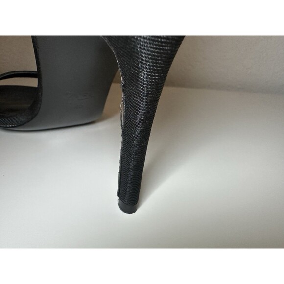 ZARA *NEW* Buckle Black High Heels Stiletto Sandals Ankle Strap Women US 9 EU 40 - Picture 7 of 13